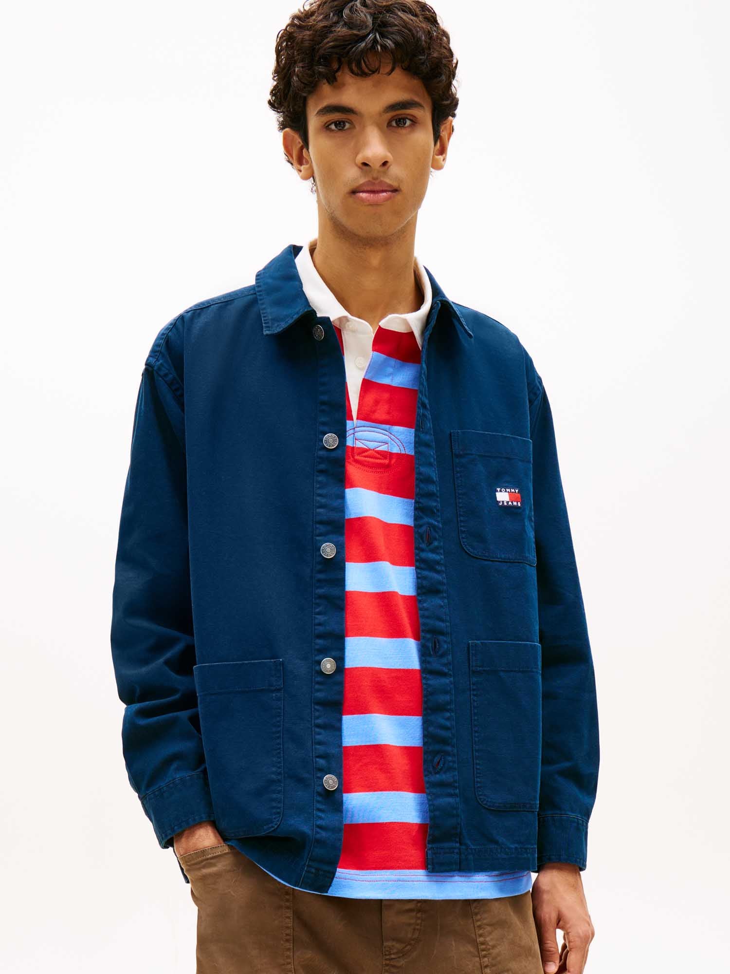 CAMICIA BLU OVERSHIT TOMMY JEANS DA UOMO