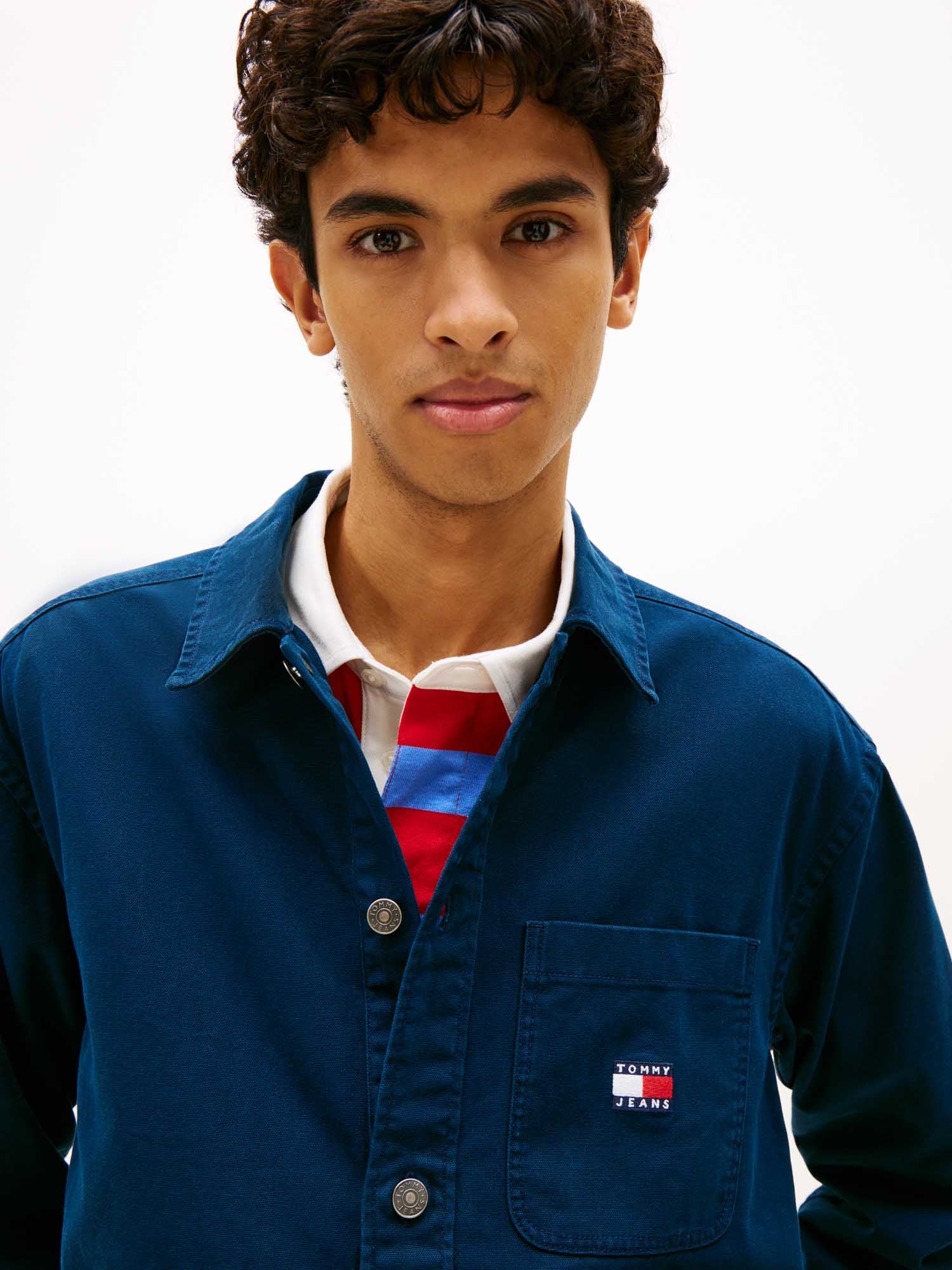 CAMICIA BLU OVERSHIT TOMMY JEANS DA UOMO - immagine 5