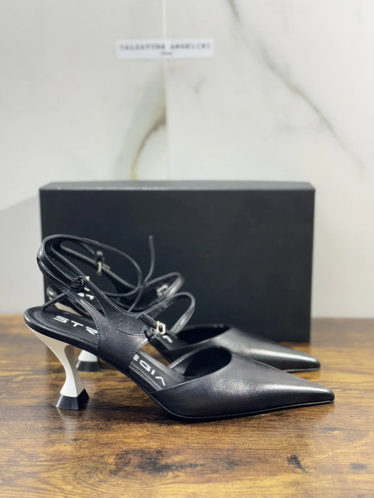 Strategia Scarpa Donna Pelle Nero Luxury Woman Shoes Strategia 41