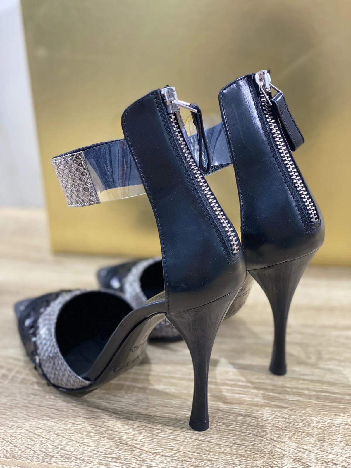 Ororo Sandalo donna 1055 Pelle e paiettes nero luxury sandal 40 - immagine 4