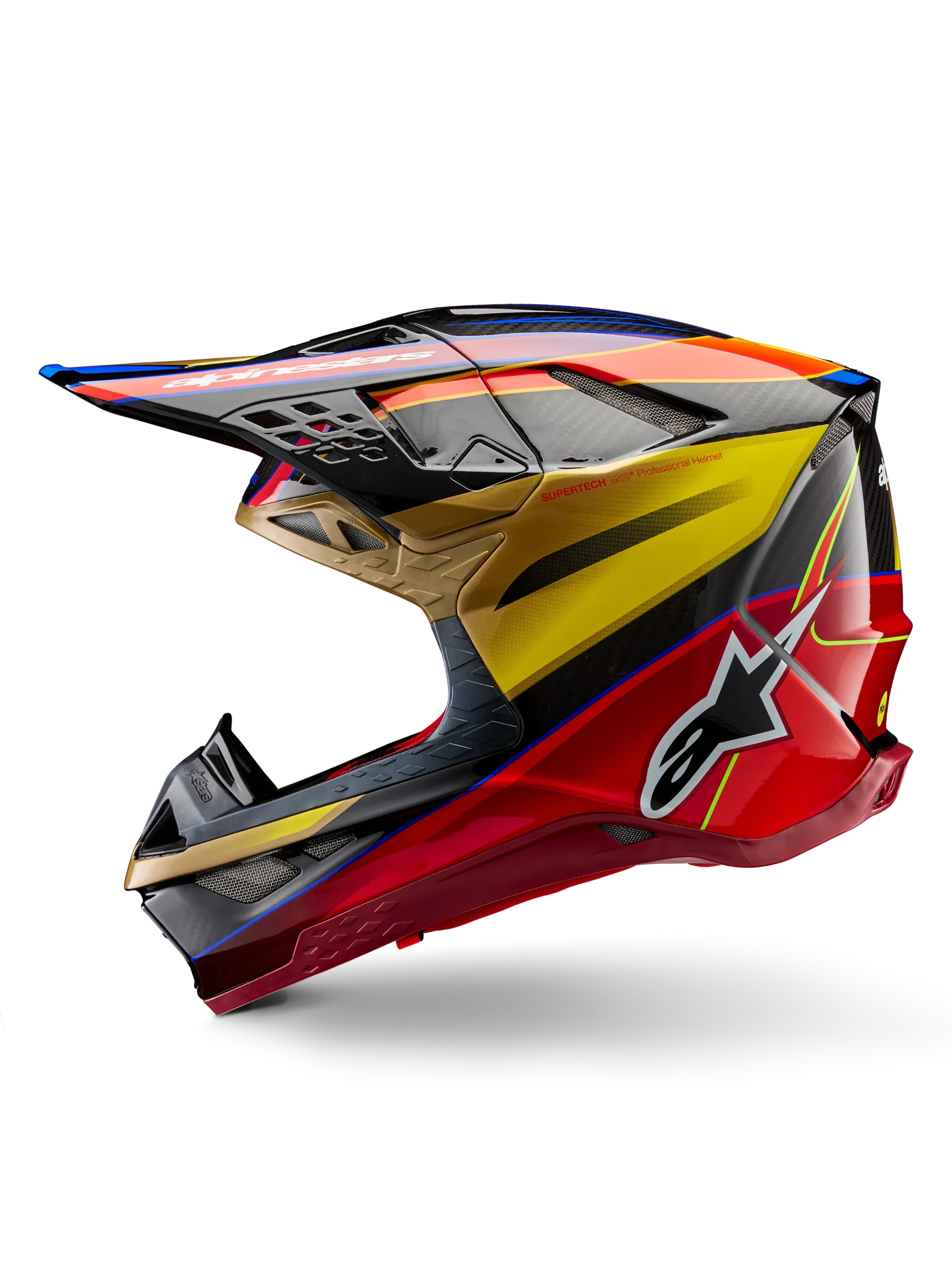Casco Supertech M10 Era ECE 22.06 Gold Yellow Rio Red Glossy - immagine 5