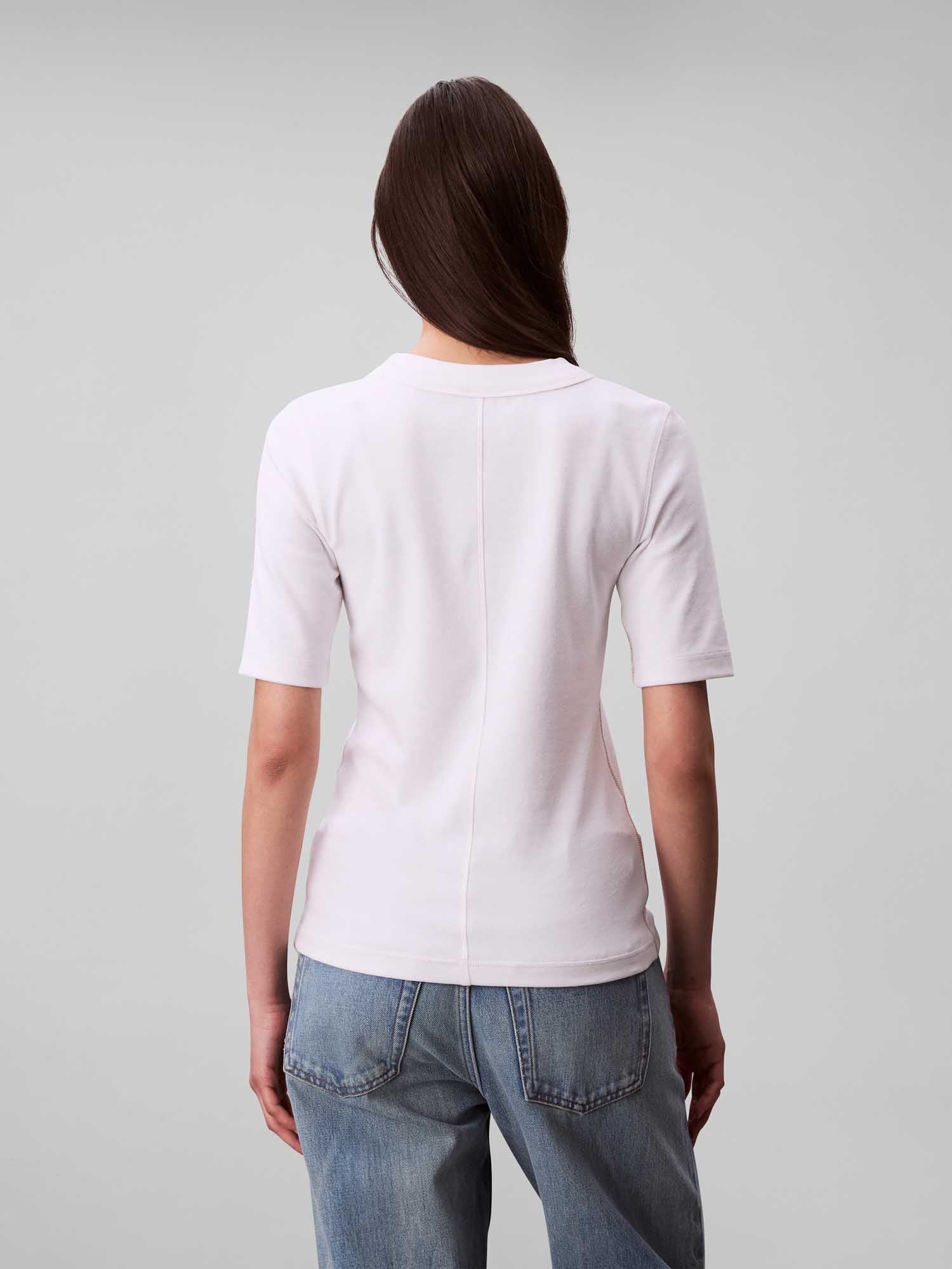 MAGLIA MANICHE LUNGHE CON LOGO CALVIN KLEIN JEANS DA DONNA BIANCO - immagine 4