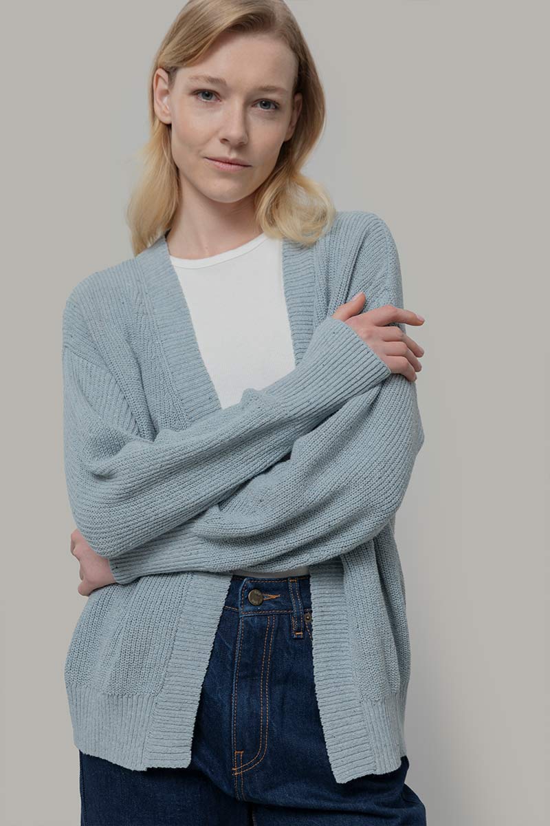 Cardigan Donna Cotone Jeans Rigenerato Cara - immagine 4