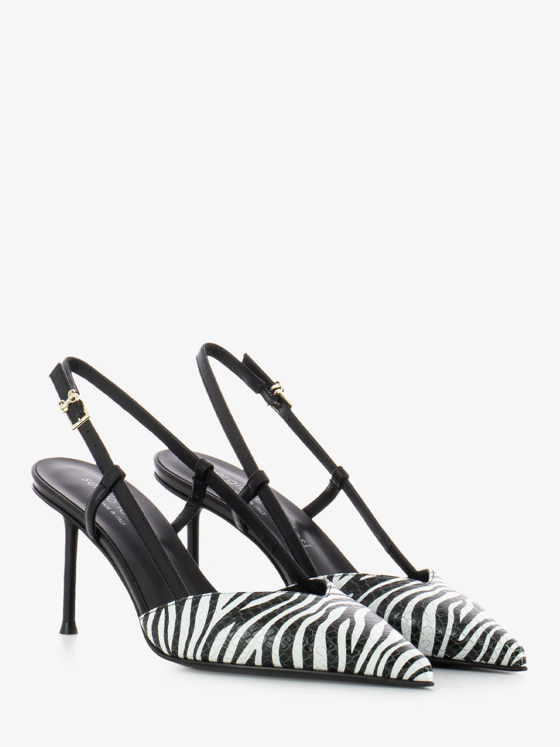 Décolleté Giulia zebra bianco / nero - immagine 3